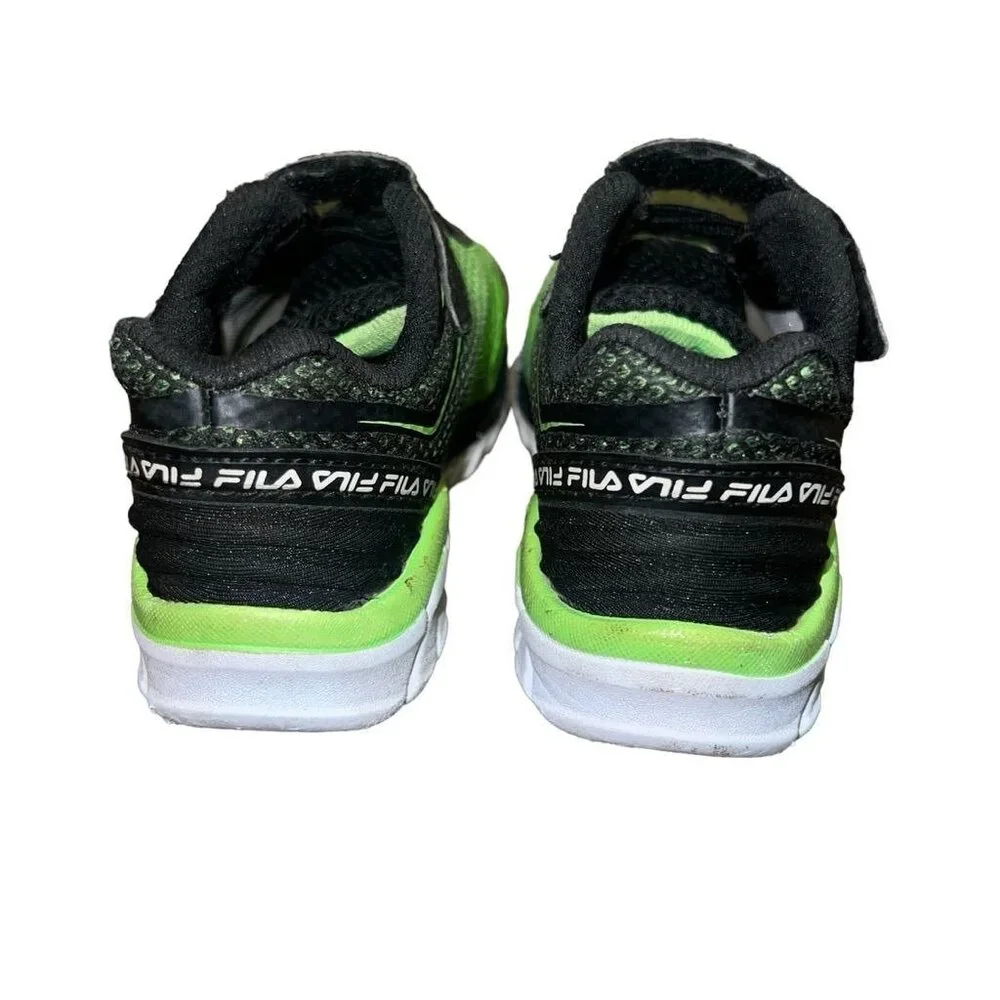 Boys Fila Sneakers Green Black Size 5C - Picture 4 of 4